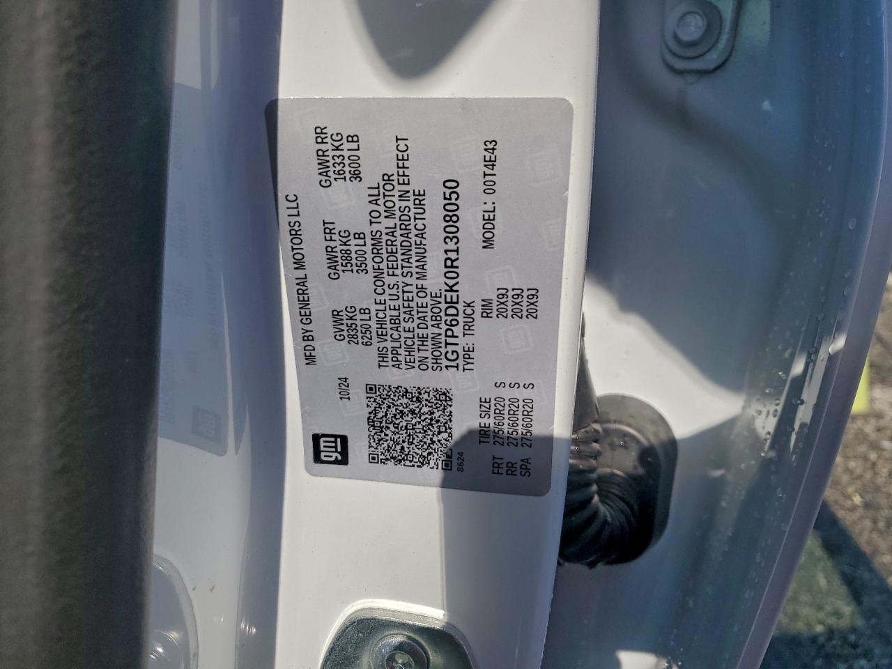 2024 GMC Canyon At4 VIN: 1GTP6DEK0R1308050 Lot: 95549815