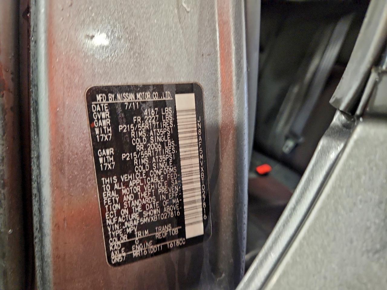 2011 Nissan Juke S VIN: JN8AF5MVXBT027816 Lot: 94333385