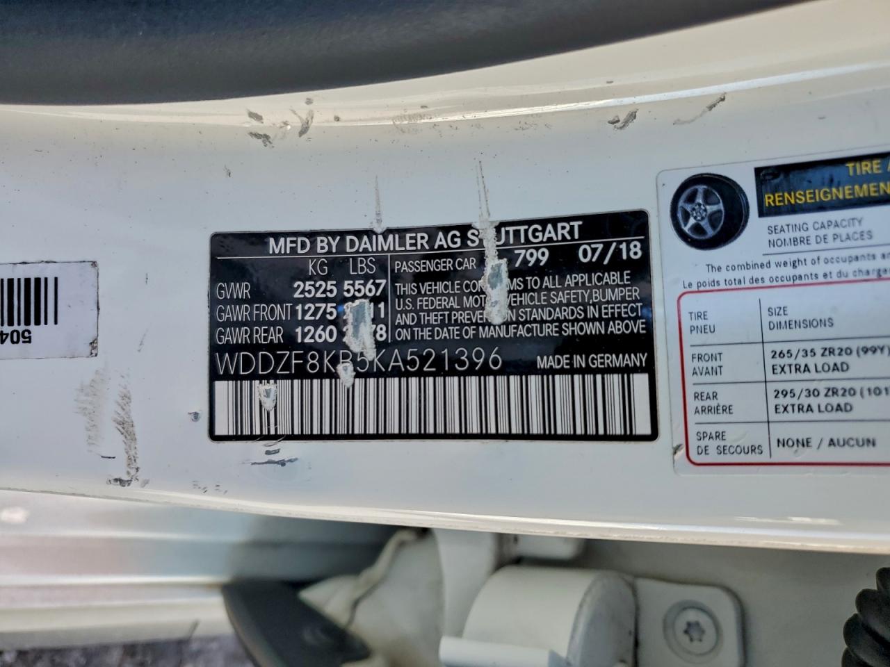 2019 Mercedes-Benz E 63 Amg-S 4Matic VIN: WDDZF8KB5KA521396 Lot: 94645425