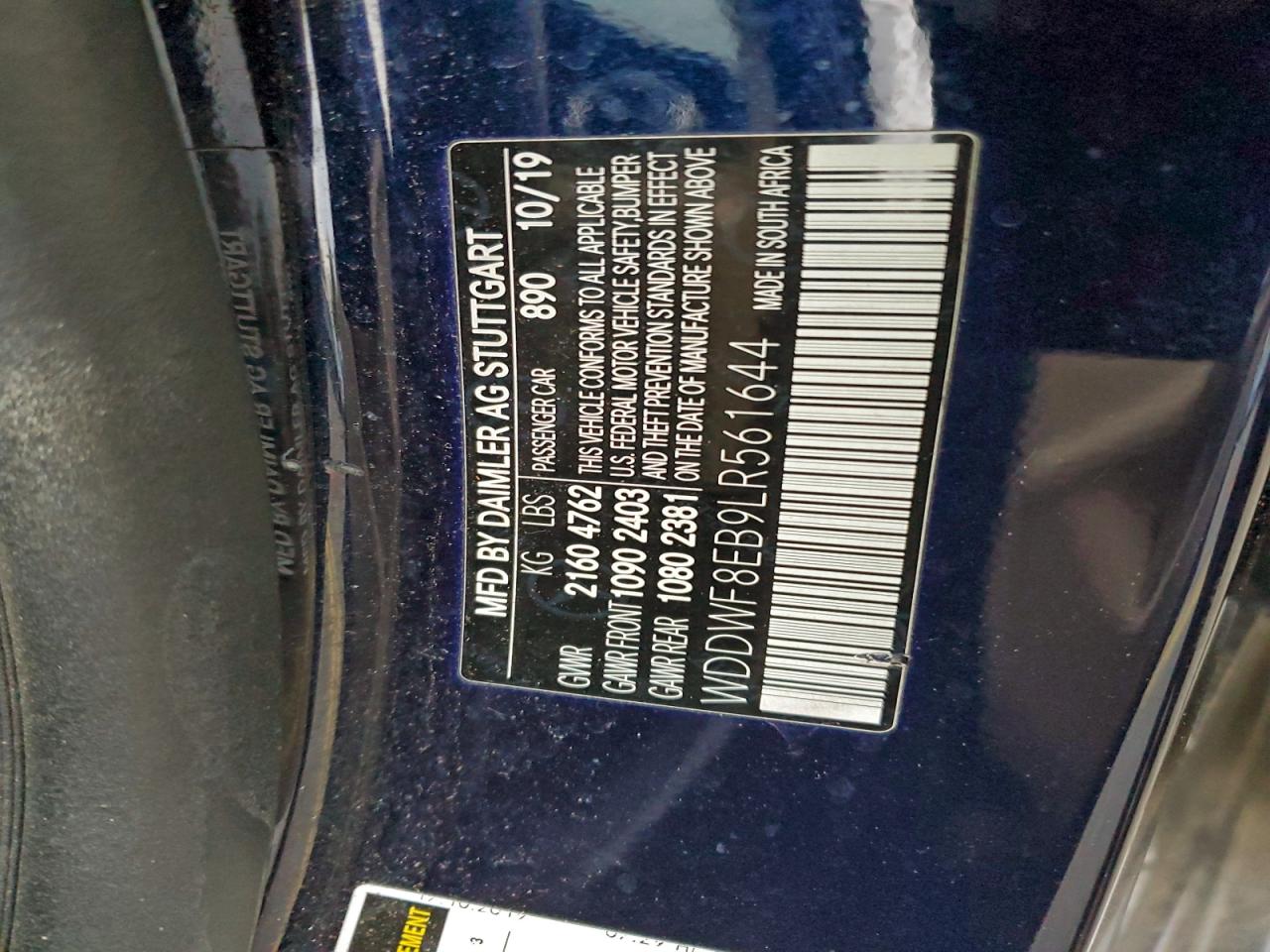 2020 Mercedes-Benz C 300 4Matic VIN: WDDWF8EB9LR561644 Lot: 94909465