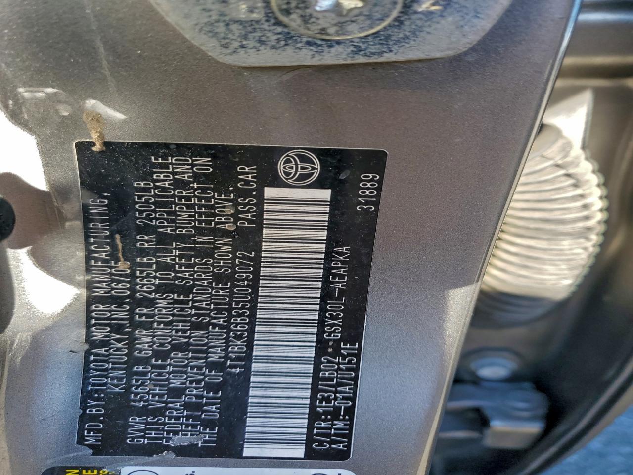 2005 Toyota Avalon Xl VIN: 4T1BK36B35U049072 Lot: 94472745