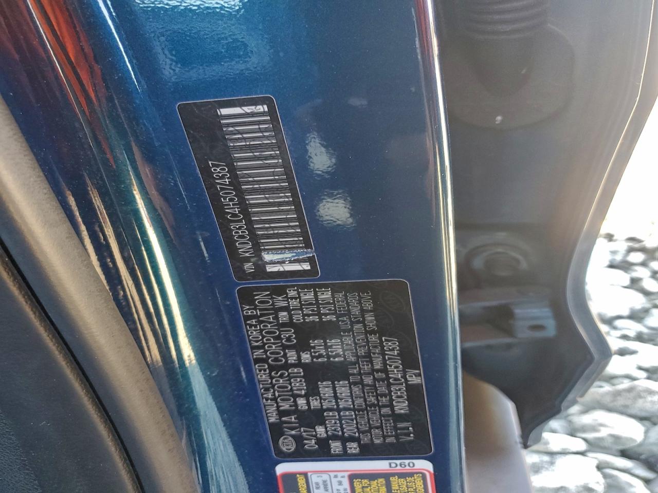 2017 Kia Niro Fe VIN: KNDCB3LC4H5074387 Lot: 94717355