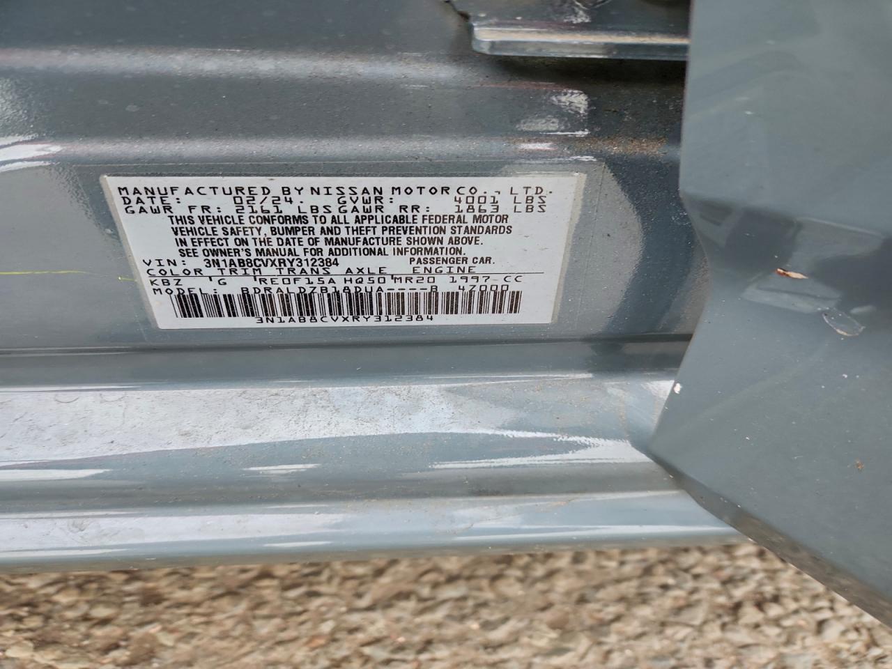 2024 Nissan Sentra Sv VIN: 3N1AB8CVXRY312384 Lot: 94274275