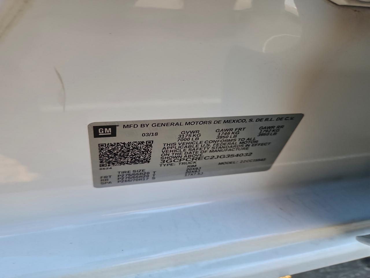 2018 Chevrolet Silverado C1500 Lt VIN: 3GCPCREC2JG354032 Lot: 95790825