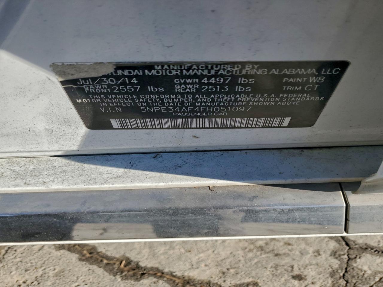 2015 Hyundai Sonata Sport VIN: 5NPE34AF4FH051097 Lot: 96927675