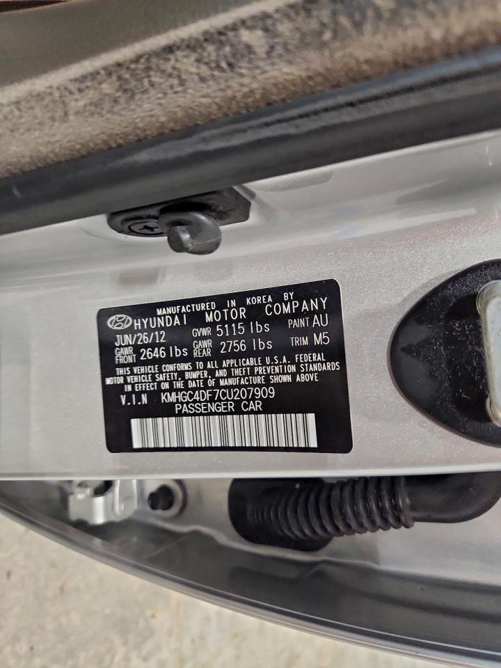 2012 Hyundai Genesis 4.6L VIN: KMHGC4DF7CU207909 Lot: 96709905