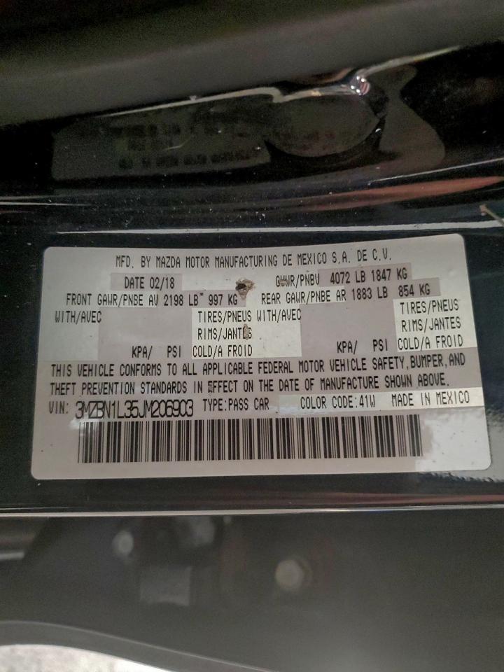 2018 Mazda 3 Touring VIN: 3MZBN1L35JM206903 Lot: 95408305