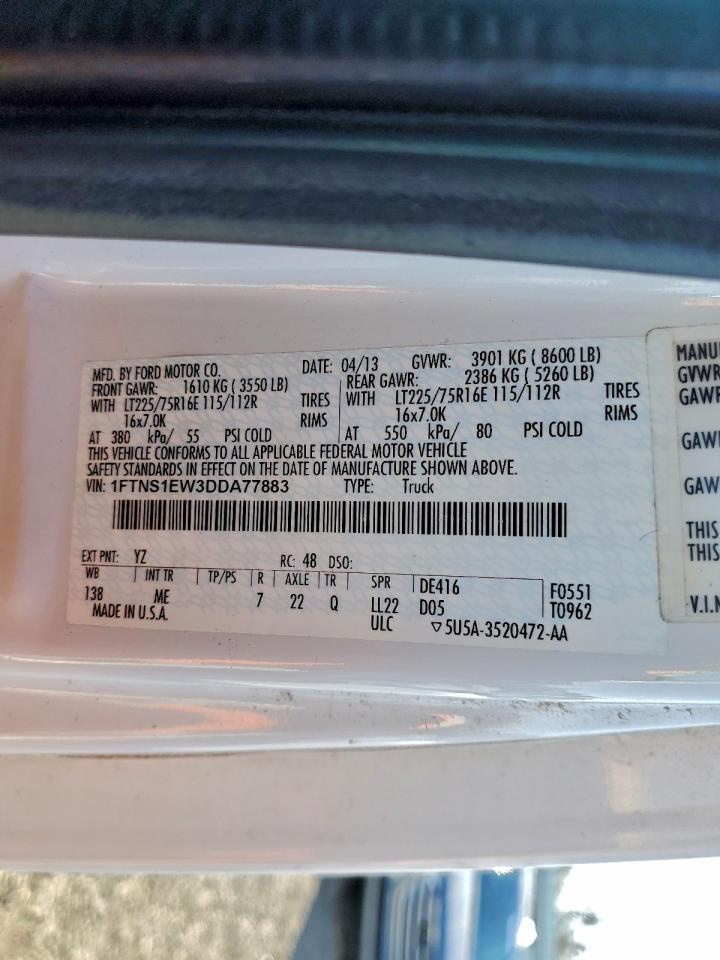 2013 Ford Econoline E150 Van VIN: 1FTNS1EW3DDA77883 Lot: 94764705