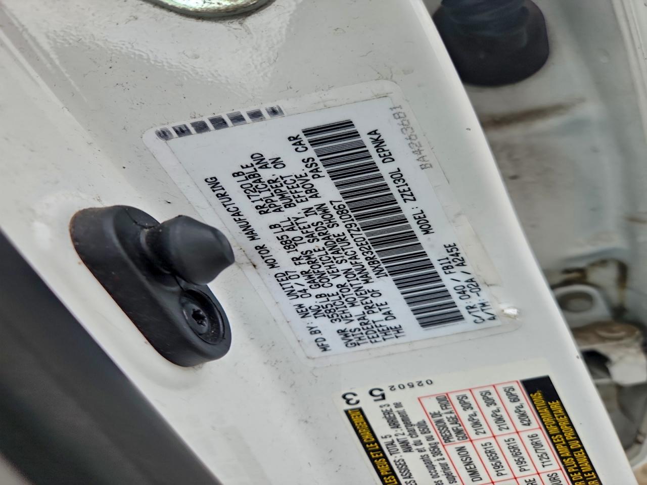 2007 Toyota Corolla Ce VIN: 1NXBR32E07Z910867 Lot: 95805905