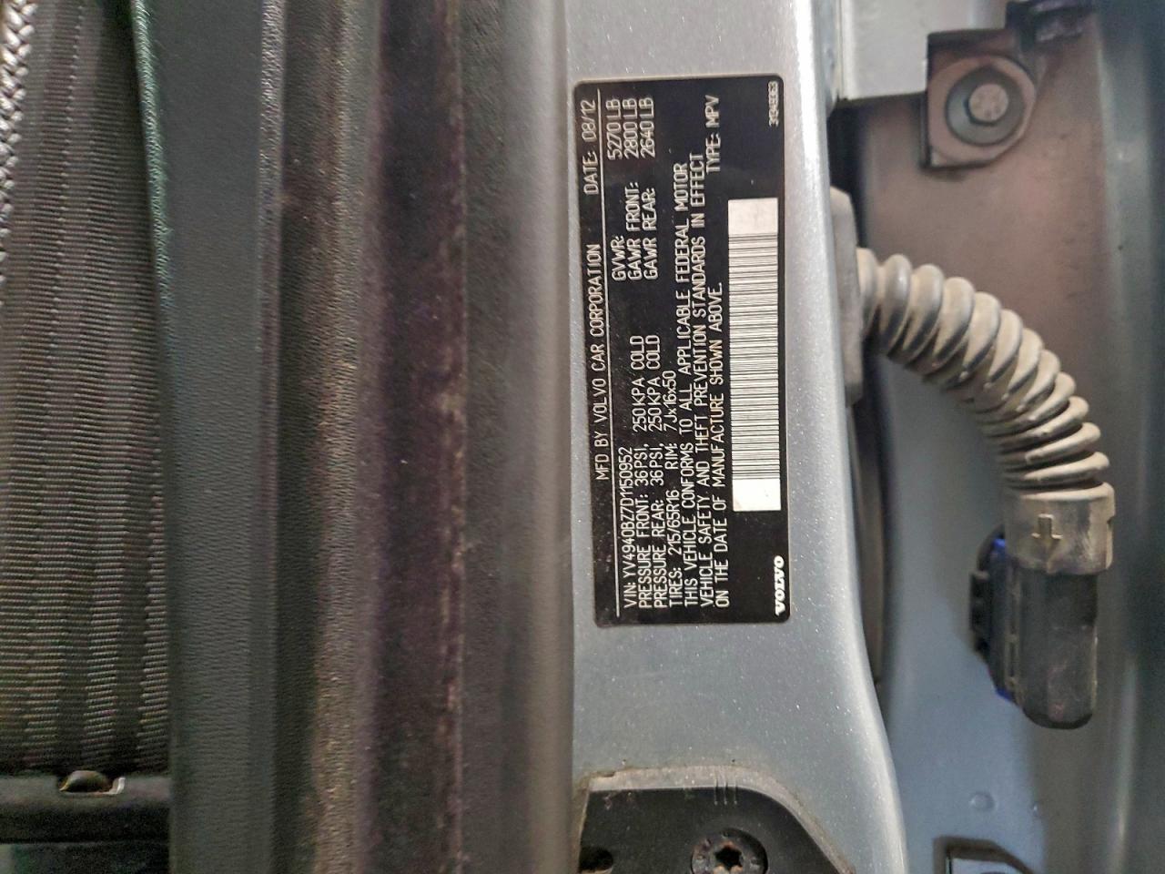 2013 Volvo Xc70 3.2 VIN: YV4940BZ7D1150952 Lot: 95162685