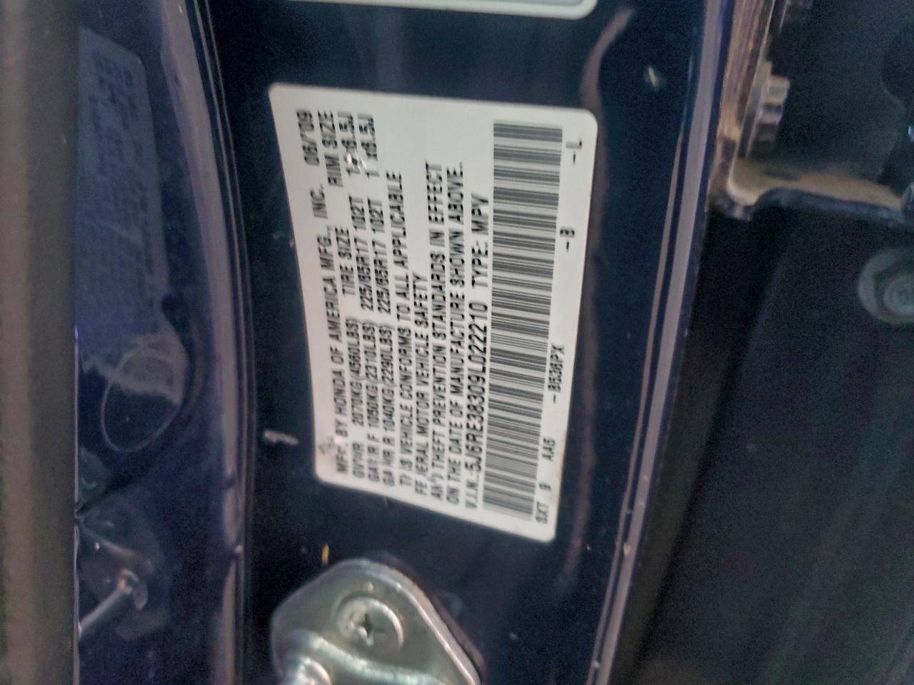 2009 Honda Cr-V Lx VIN: 5J6RE38309L022210 Lot: 94662515