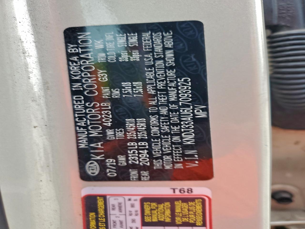 2020 Kia Soul Ex VIN: KNDJ33AU6L7093925 Lot: 95401495