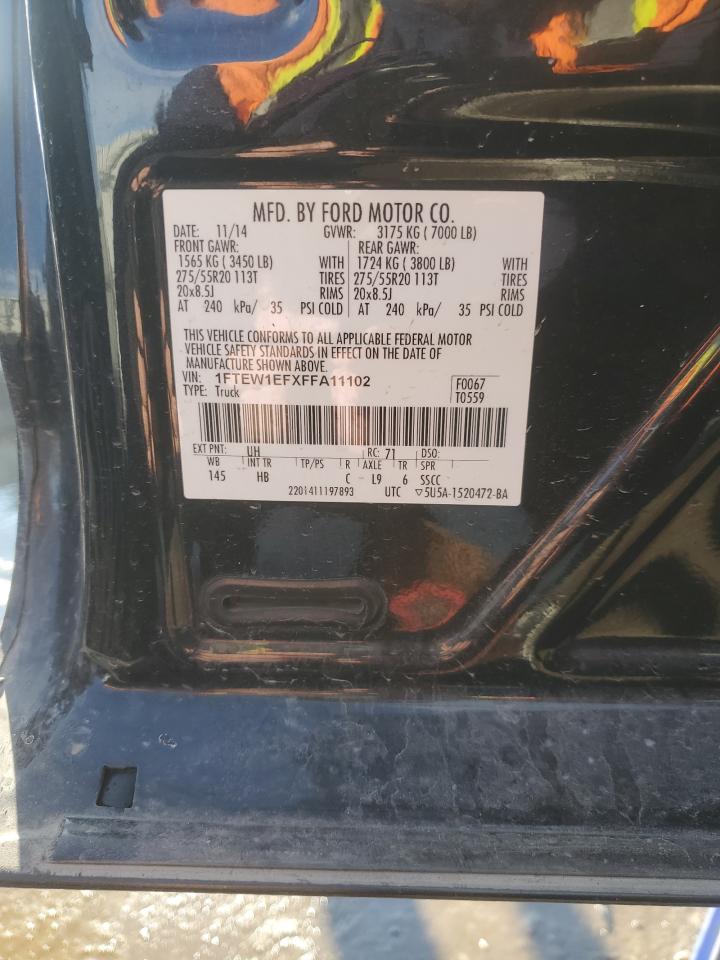 2015 Ford F150 Supercrew VIN: 1FTEW1EFXFFA11102 Lot: 94503365