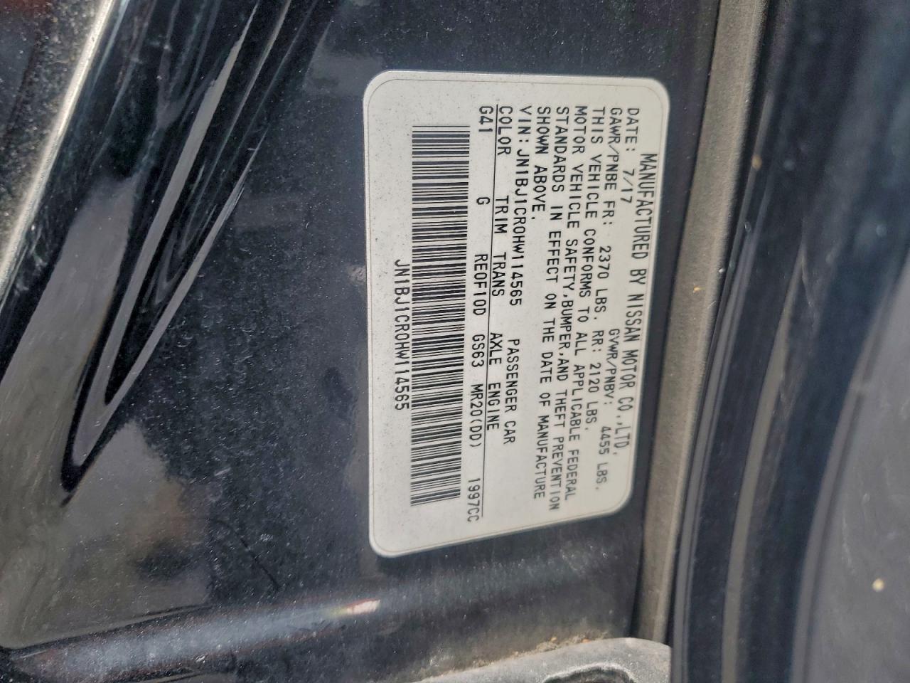 2017 Nissan Rogue Sport S VIN: JN1BJ1CR0HW114565 Lot: 96259365