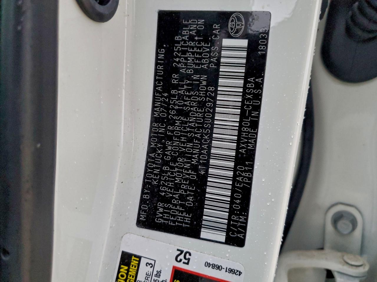 2025 Toyota Camry Xse VIN: 4T1DAACK5SU029728 Lot: 92933225