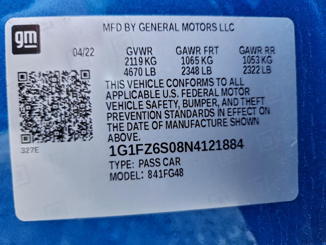 2022 Chevrolet Bolt Euv Premier VIN: 1G1FZ6S08N4121884 Lot: 94963395