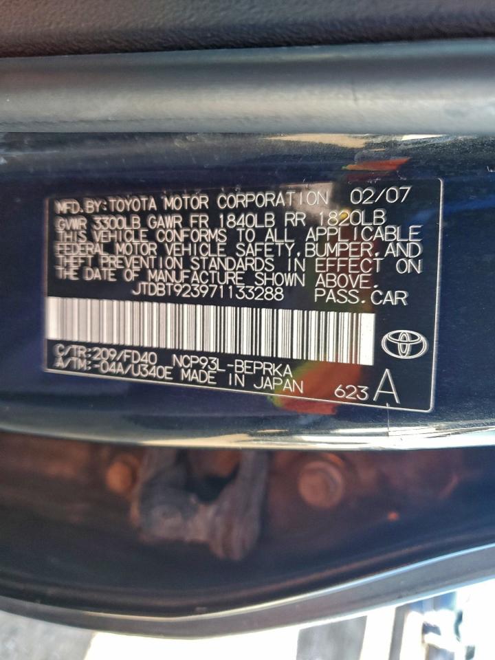 2007 Toyota Yaris VIN: JTDBT923971133288 Lot: 94053535