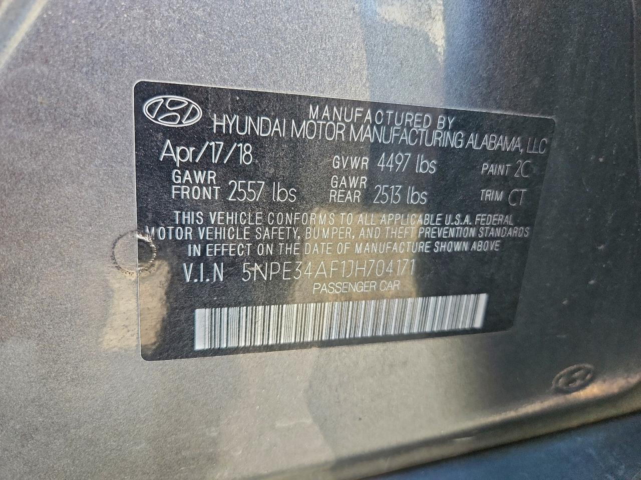 2018 Hyundai Sonata Sport VIN: 5NPE34AF1JH704171 Lot: 96050985