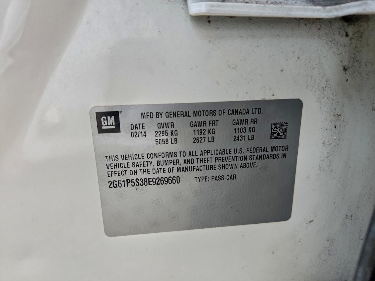 2014 Cadillac Xts Premium Collection VIN: 2G61P5S38E9269660 Lot: 97164735