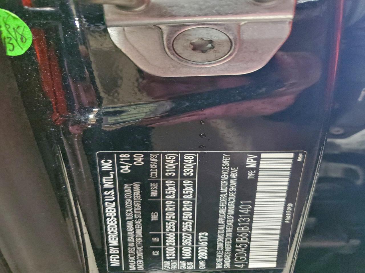 2018 Mercedes-Benz Gle 350 VIN: 4JGDA5JB6JB131401 Lot: 94977355