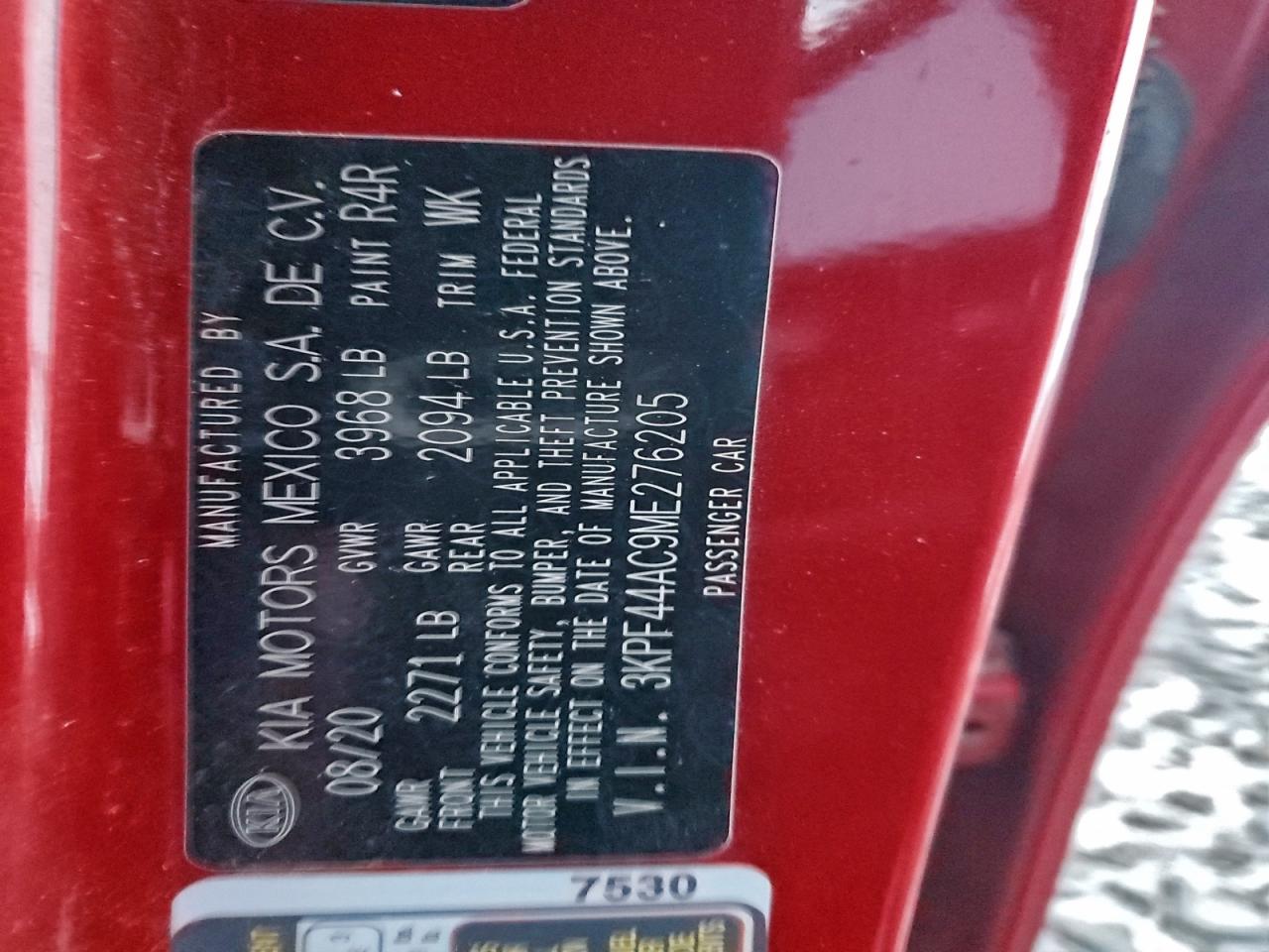 2021 Kia Forte Gt VIN: 3KPF44AC9ME276205 Lot: 95213475