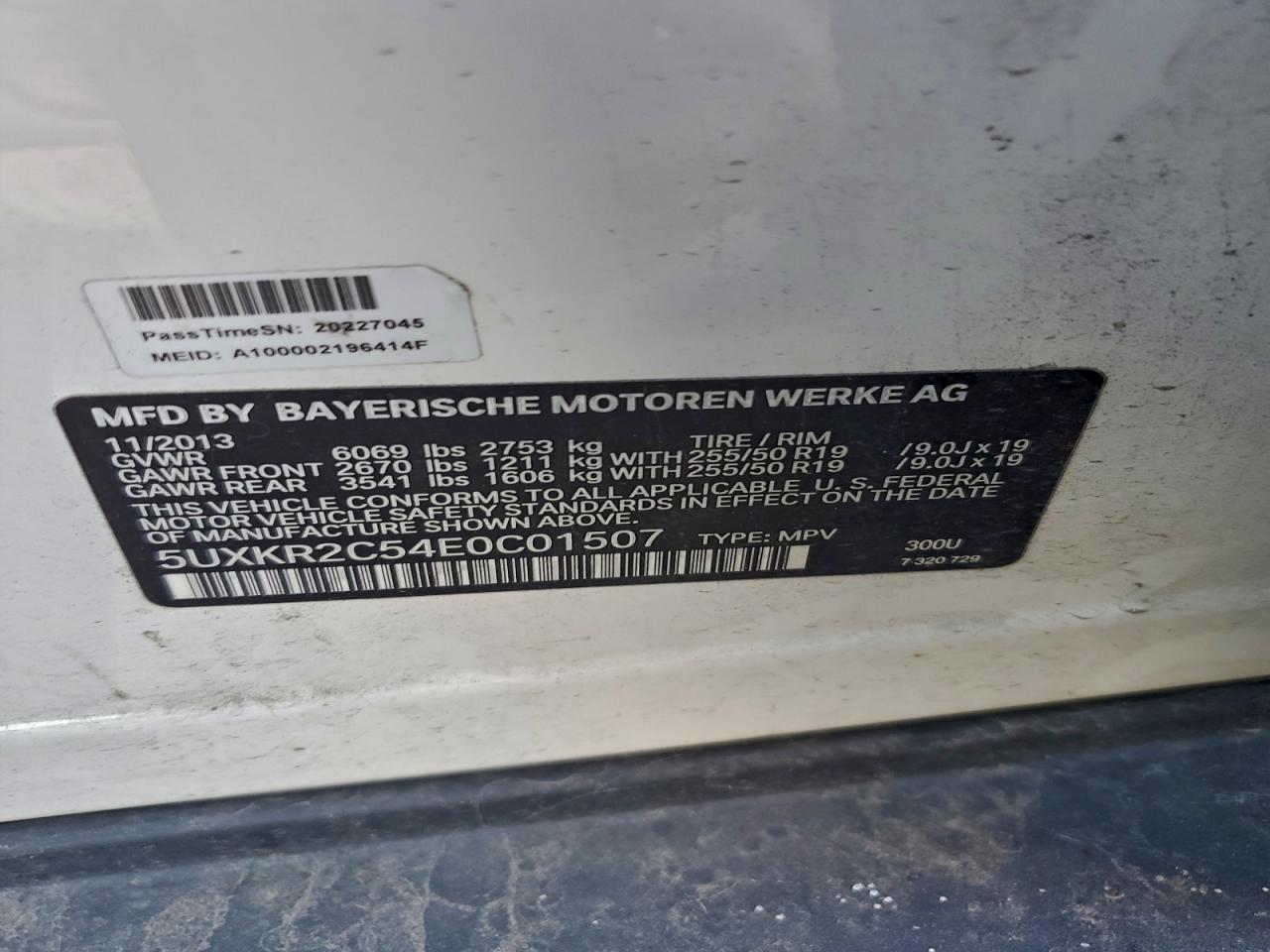 2014 BMW X5 Sdrive35I VIN: 5UXKR2C54E0C01507 Lot: 94793955