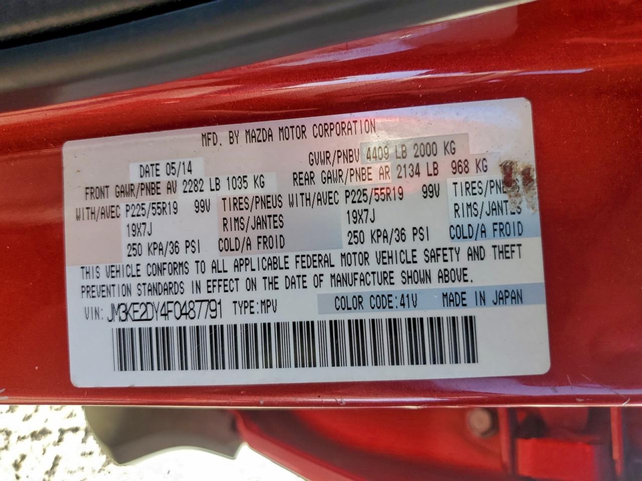 2015 Mazda Cx-5 Gt VIN: JM3KE2DY4F0487791 Lot: 95196995