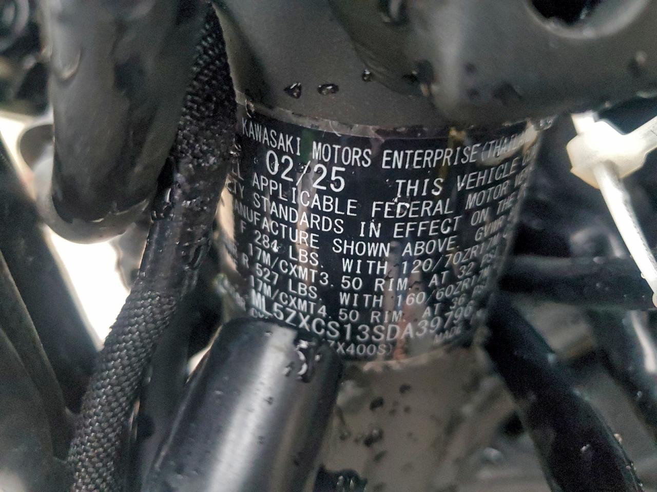 2025 Kawasaki Zx400 S VIN: ML5ZXCS13SDA39796 Lot: 93992435