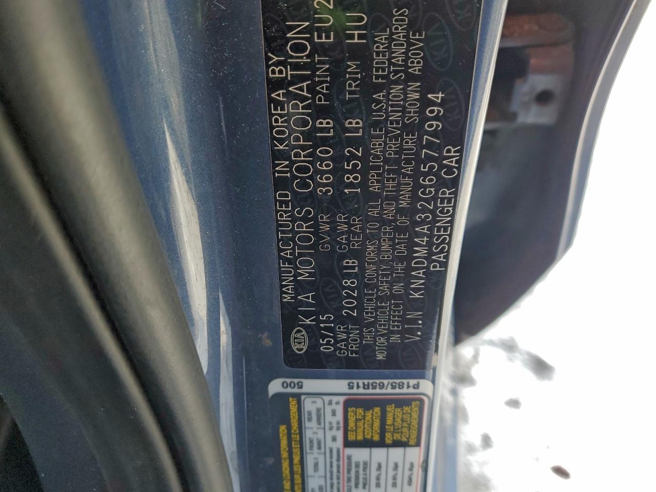 2016 Kia Rio Lx VIN: KNADM4A32G6577994 Lot: 96106175