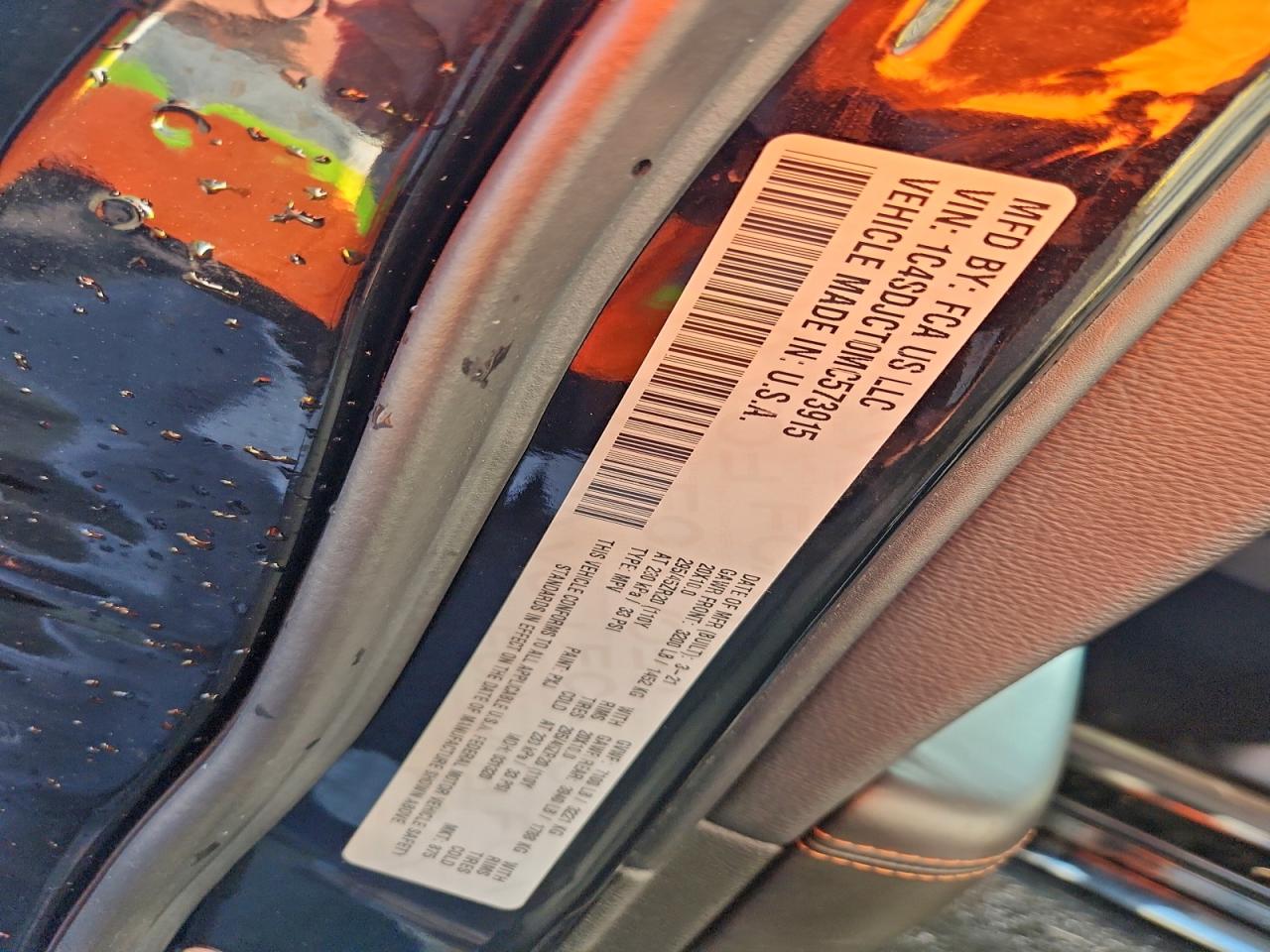 2021 Dodge Durango R/T VIN: 1C4SDJCT0MC573915 Lot: 95523895