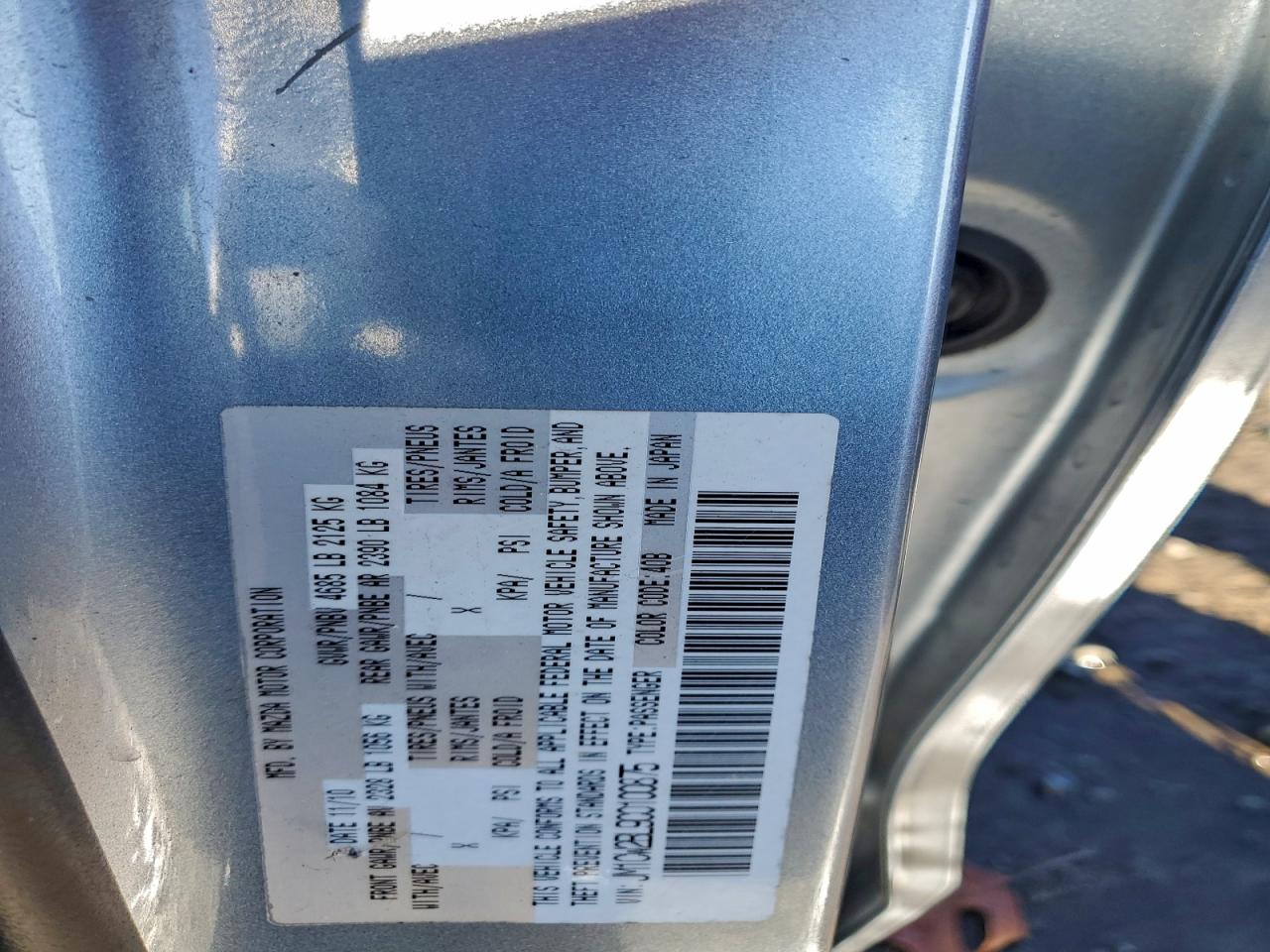 2012 Mazda 5 VIN: JM1CW2BL9C0100875 Lot: 94164865