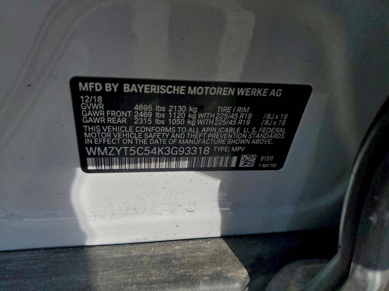 2019 Mini Cooper S Countryman All4 VIN: WMZYT5C54K3G93318 Lot: 96625485