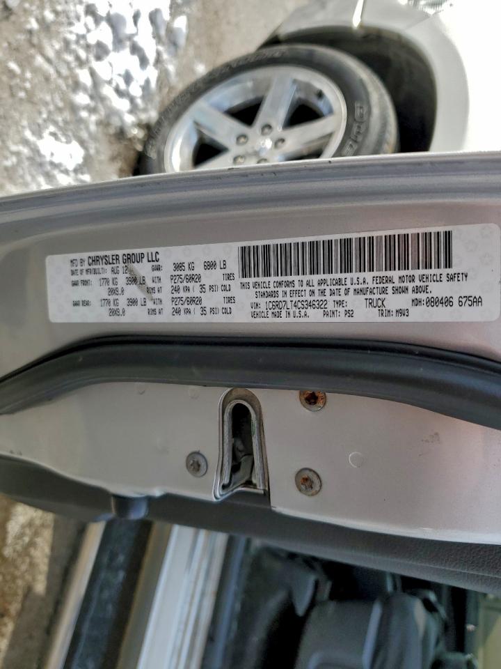 2012 Dodge Ram 1500 Slt VIN: 1C6RD7LT4CS346322 Lot: 95782075