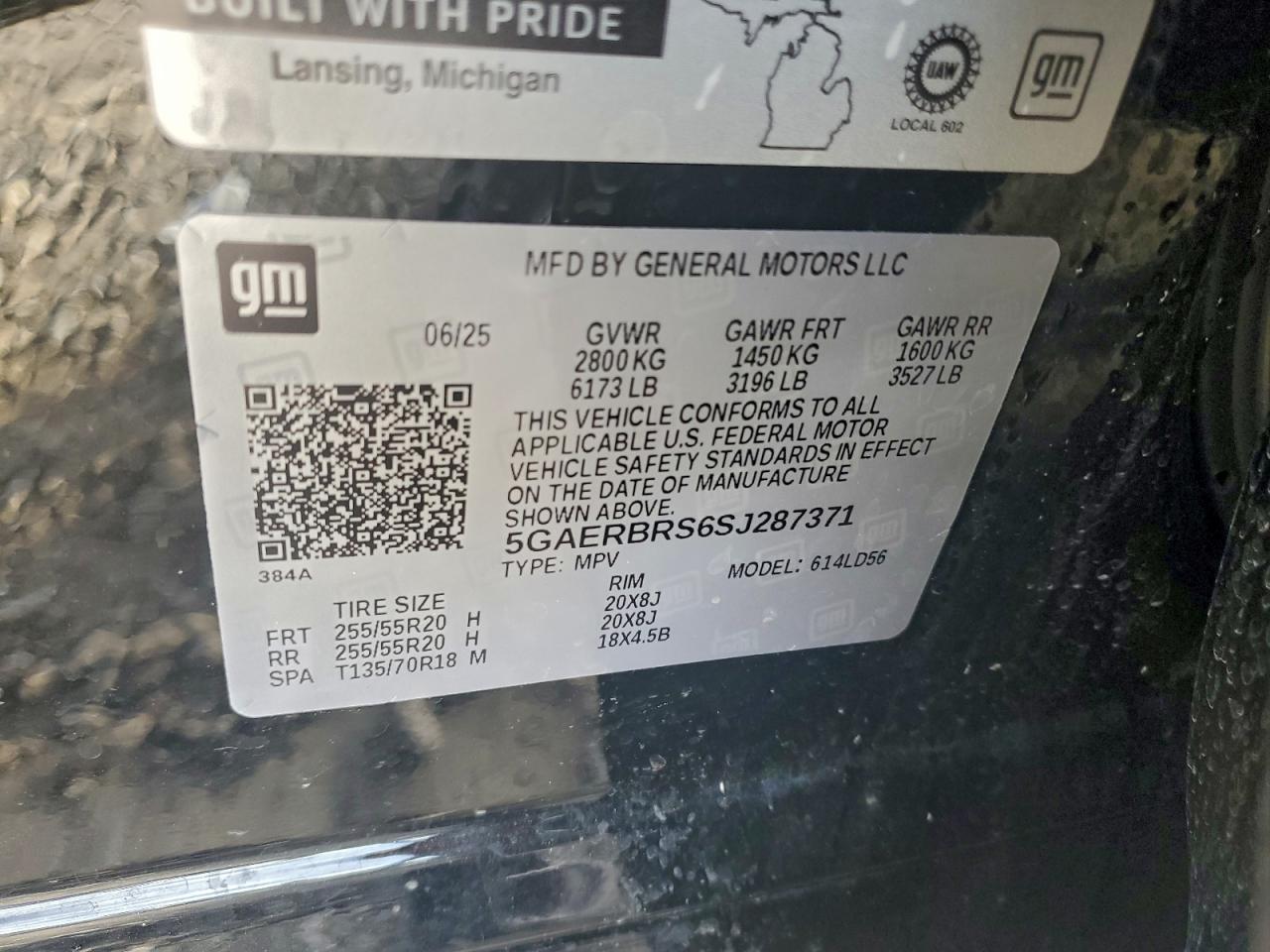 2025 Buick Enclave Sport Touring VIN: 5GAERBRS6SJ287371 Lot: 96553645