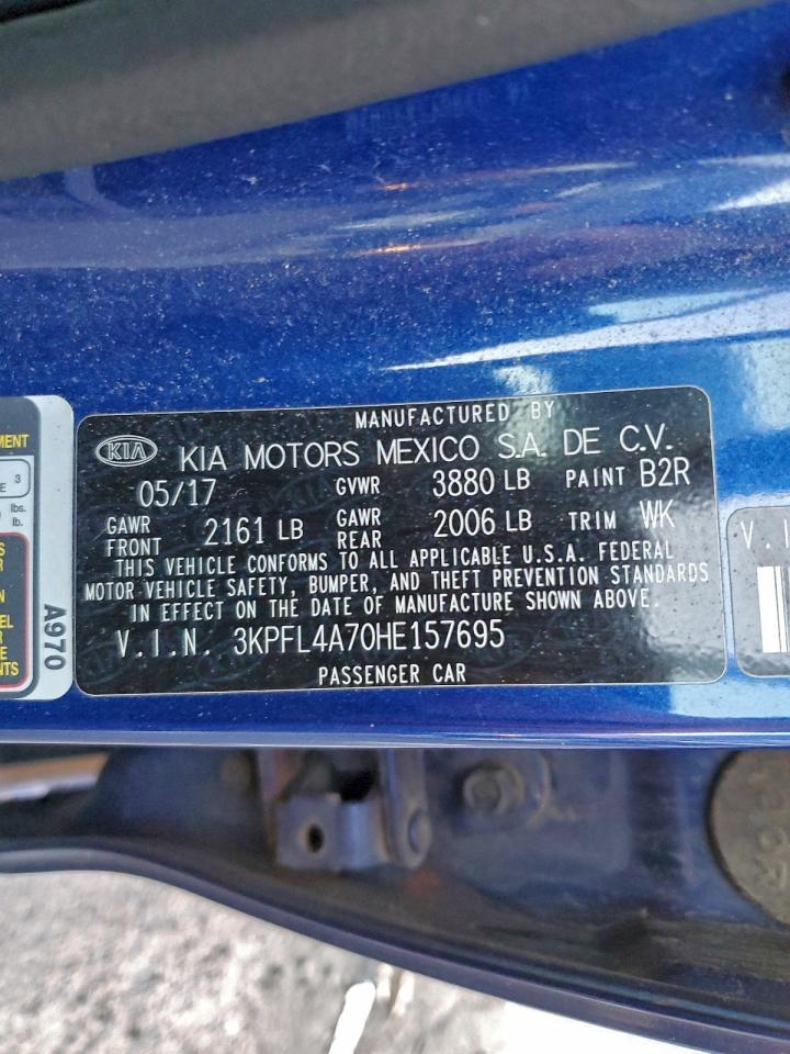 2017 Kia Forte Lx VIN: 3KPFL4A70HE157695 Lot: 96764345