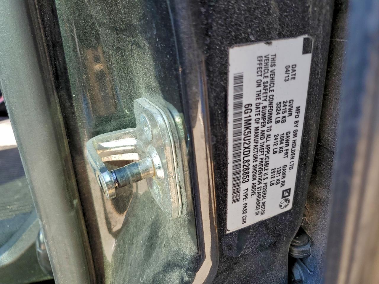 2013 Chevrolet Caprice Police VIN: 6G1MK5U2XDL828853 Lot: 94970615