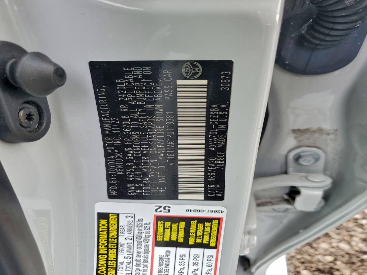 2023 Toyota Camry Se Night Shade VIN: 4T1G11AK1PU118381 Lot: 96971605