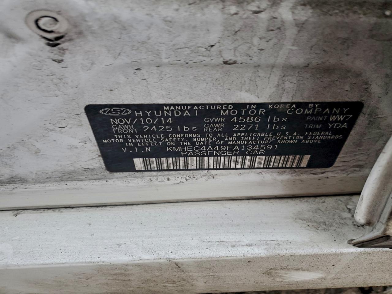 2015 Hyundai Sonata Hybrid VIN: KMHEC4A49FA134591 Lot: 96510115