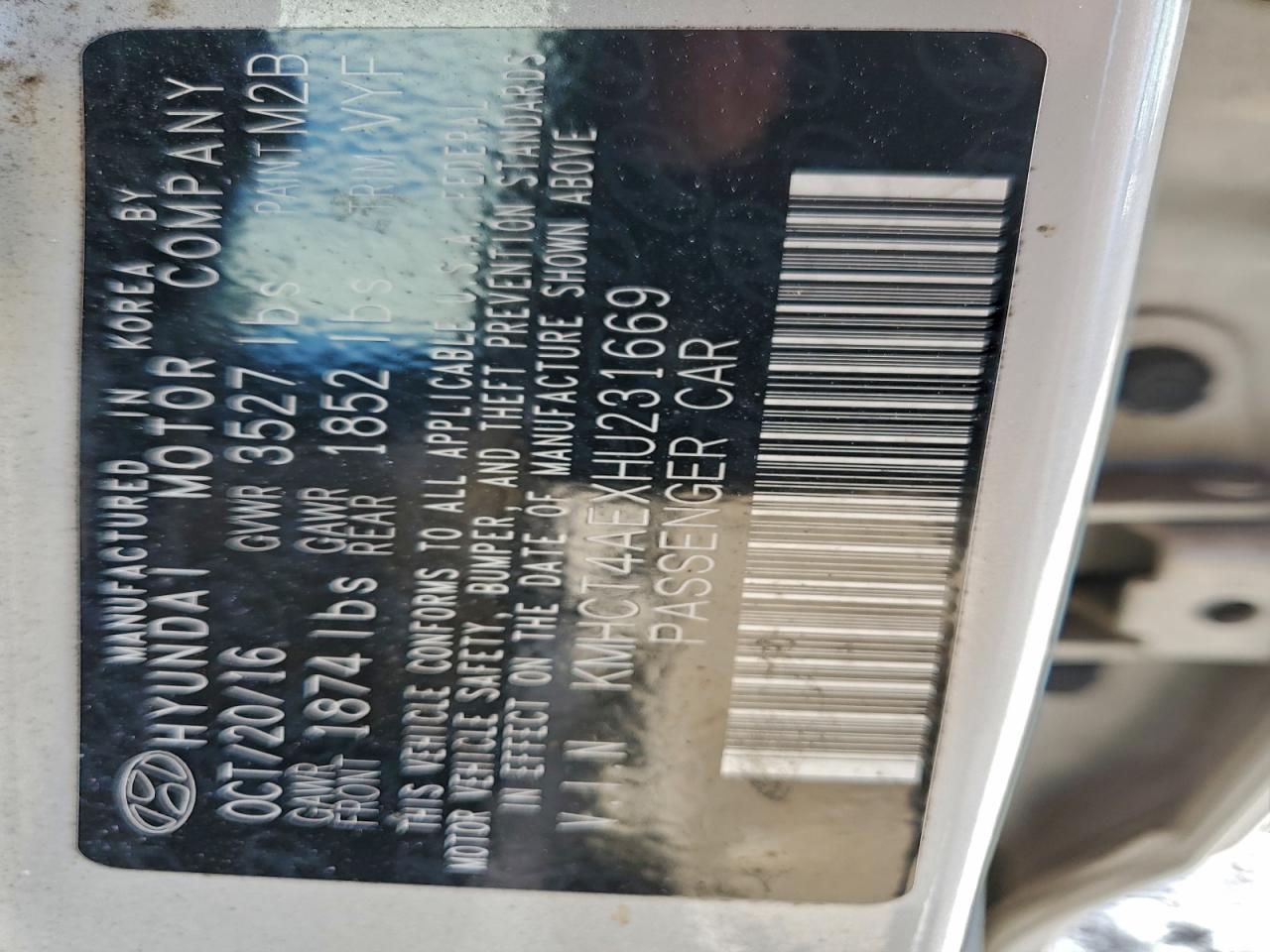 2017 Hyundai Accent Se VIN: KMHCT4AEXHU231669 Lot: 95193655