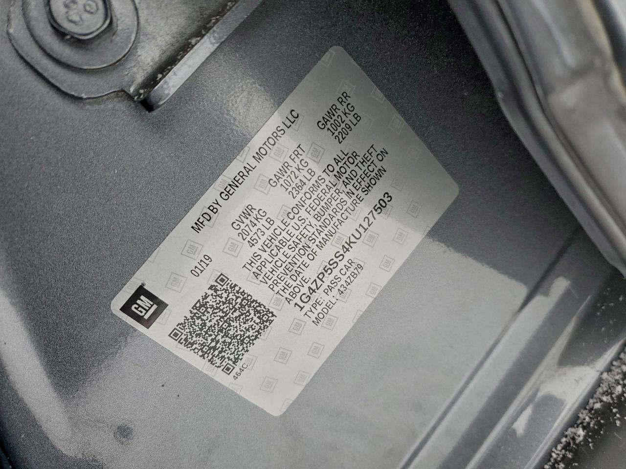 2019 Buick Lacrosse Essence VIN: 1G4ZP5SS4KU127503 Lot: 96081955