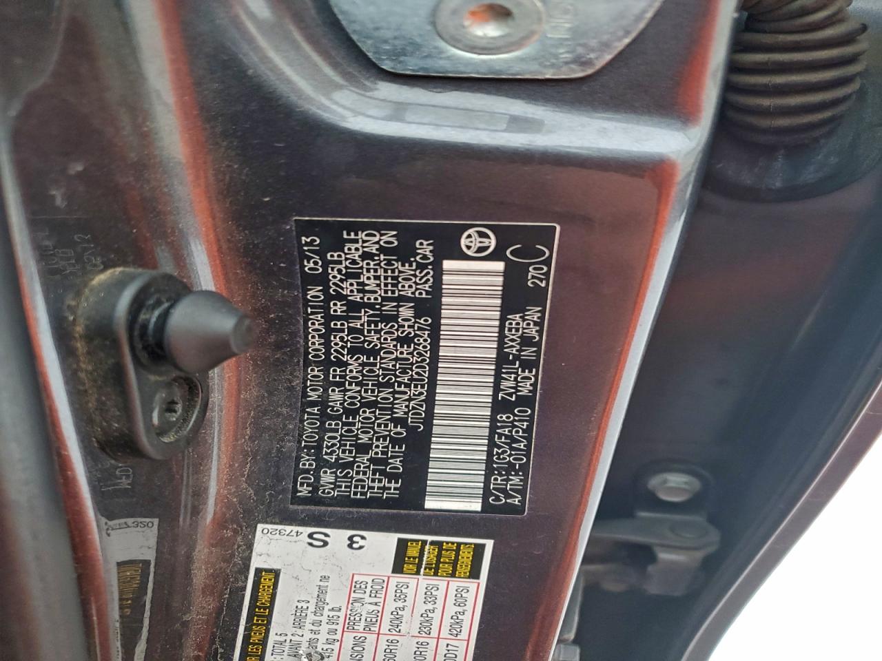 2013 Toyota Prius V VIN: JTDZN3EU2D3268476 Lot: 95269755