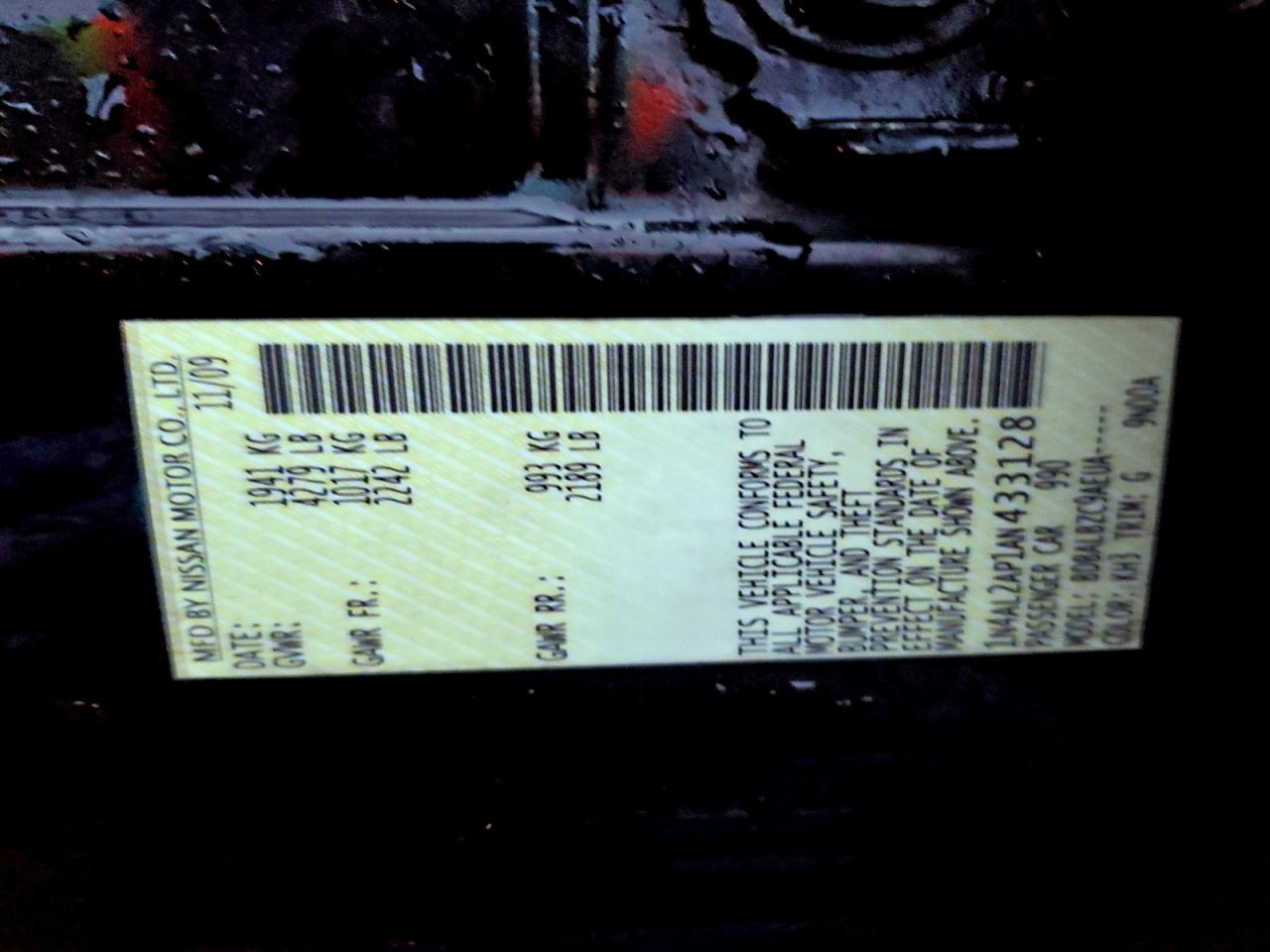 2010 Nissan Altima Base VIN: 1N4AL2AP1AN433128 Lot: 96074315