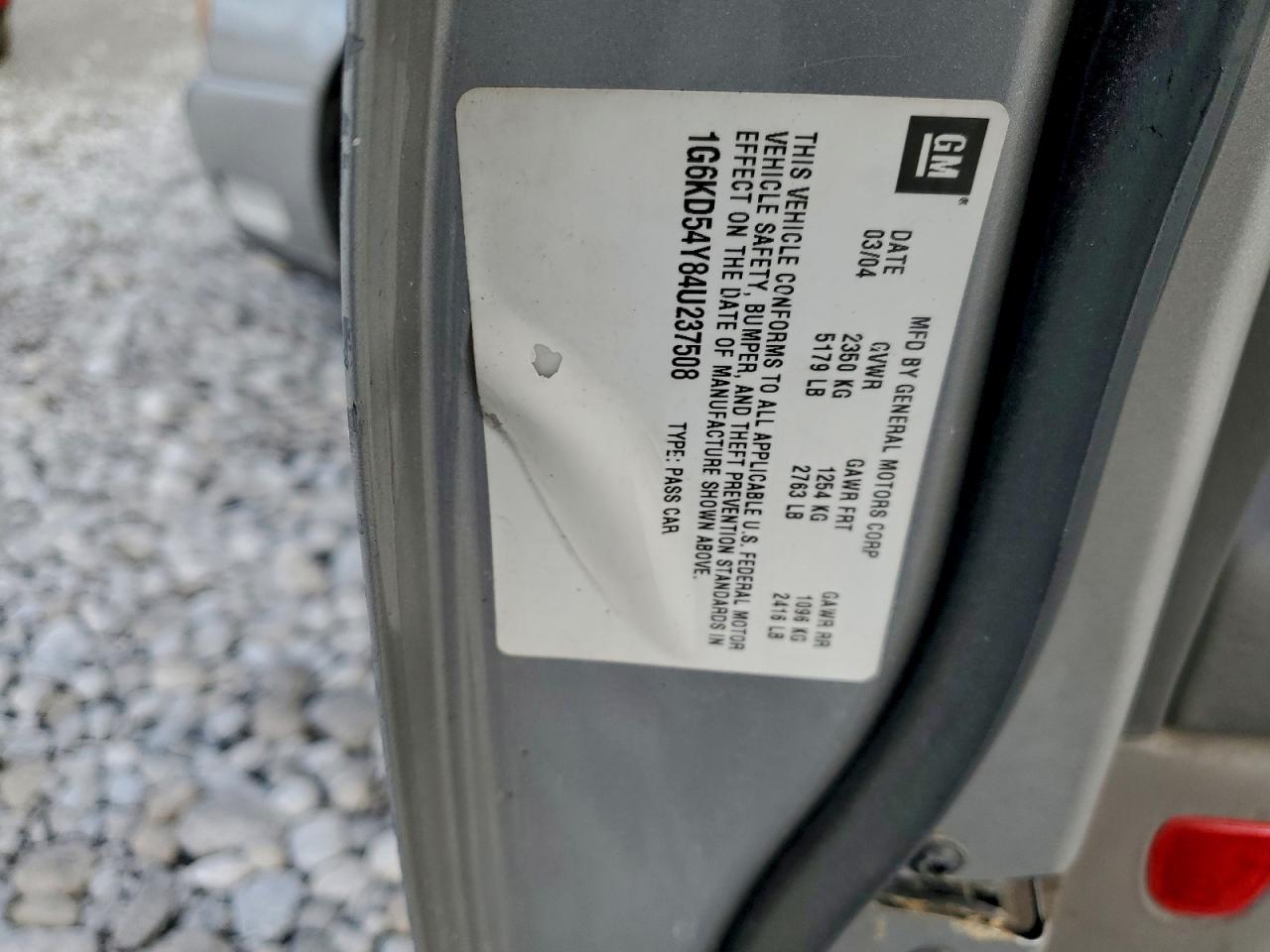 2004 Cadillac Deville VIN: 1G6KD54Y84U237508 Lot: 95072165