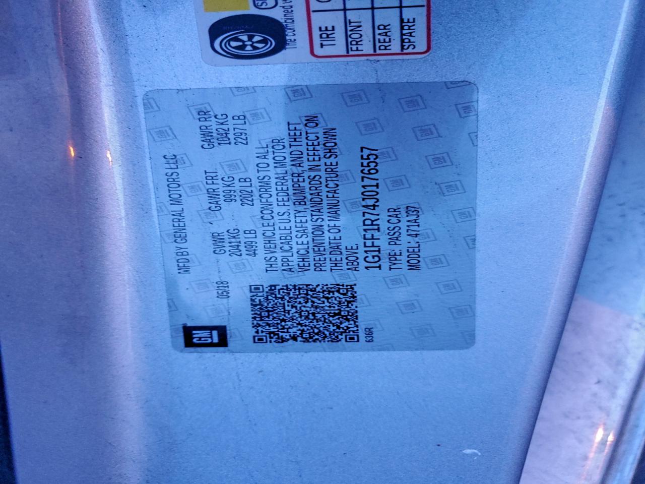 2018 Chevrolet Camaro Ss VIN: 1G1FF1R74J0176557 Lot: 94555075