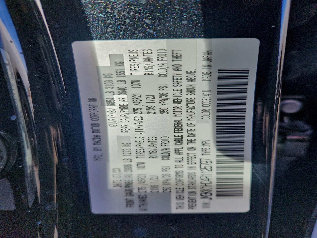 2024 Mazda Cx-90 VIN: JM3KK1HC4R1125797 Lot: 96752345