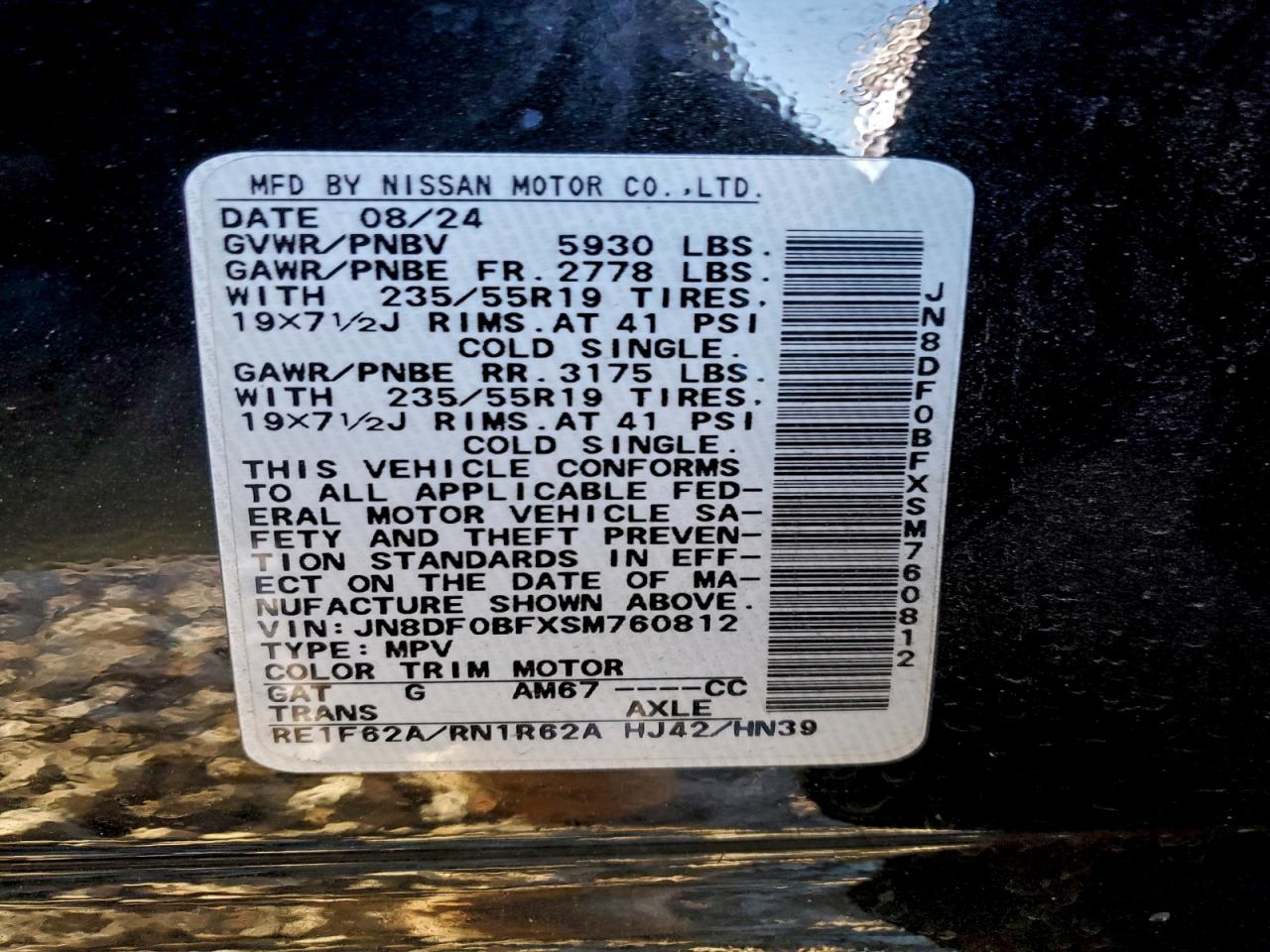 2025 Nissan Ariya Evolve+ VIN: JN8DF0BFXSM760812 Lot: 94717255