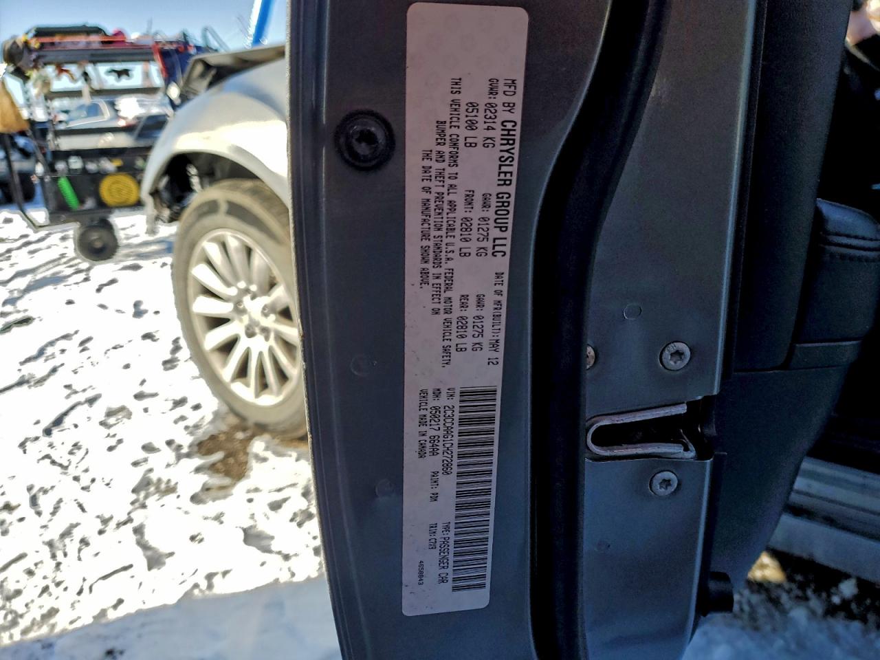 2012 Chrysler 300 VIN: 2C3CCAAG1CH272860 Lot: 94703595