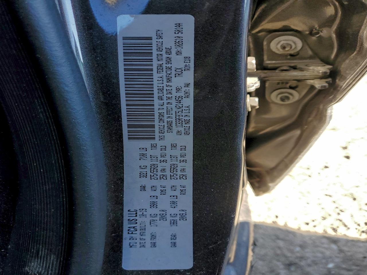 2020 Ram 1500 Big Horn/Lone Star VIN: 1C6SRFBT5LN214456 Lot: 94568725