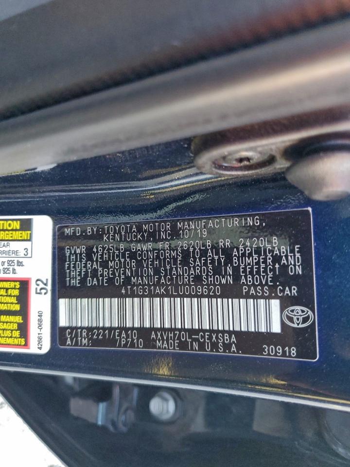 2020 Toyota Camry Se VIN: 4T1G31AK1LU009620 Lot: 94736125