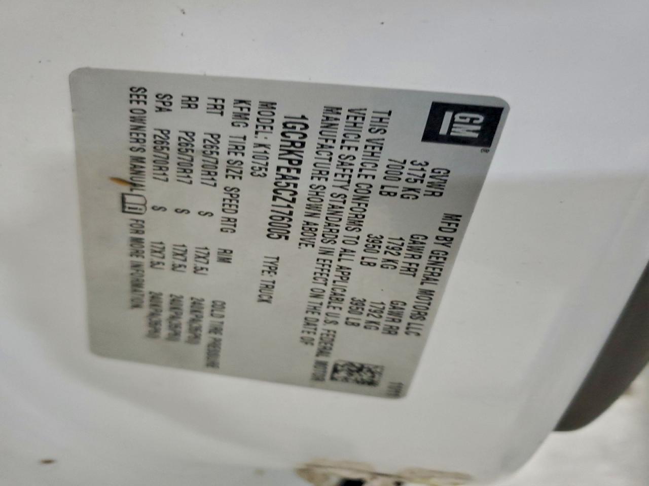 2012 Chevrolet Silverado K1500 VIN: 1GCRKPEA5CZ176005 Lot: 96503145